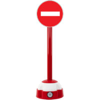 Poteau aluminium Rouge sur socle balise avec panneau - Sens interdit - 2030274