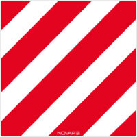 Novap – Panneau de signalisation sans œillet 480x480mm – Hachuré rouge/blanc – Résistant aux intempéries – 3341027