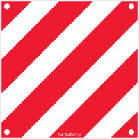 Panneau de signalisation avec œillet - Standard 480x480mm - hachuré rouge/blanc - 3340846