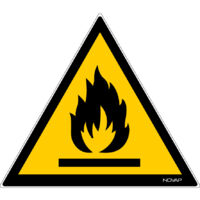 Panneau Danger matières inflammables - Rigide Triangle 300mm - 4200033