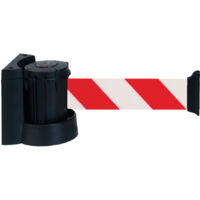 Enrouleur mural avec sangle Rouge/Blanc hachuré 3m x 50mm - 2032025