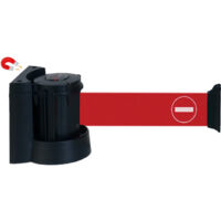 Enrouleur mural magnétique avec sangle Rouge avec logo sens interdit 3m x 50mm - 2050104