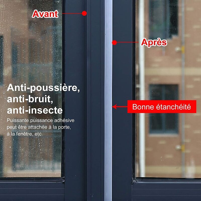 Bande D'étanchéité porte 10M x 3,5CM Joint Bas de Porte Adhésif