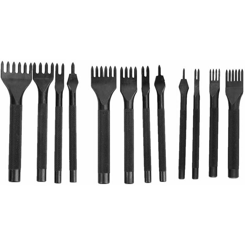 3 Outils Poinçon Pour Cuir - Acier Blanc, Pas De 2.7/3.0/3.38/3.85mm - Pour Couture Et Artisanat Cuir