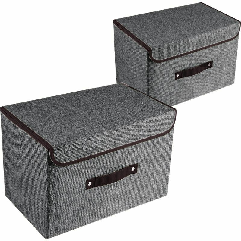 WOLTU Boîte de Rangement avec Couvercle Amovible, Lot de 3, Caisse