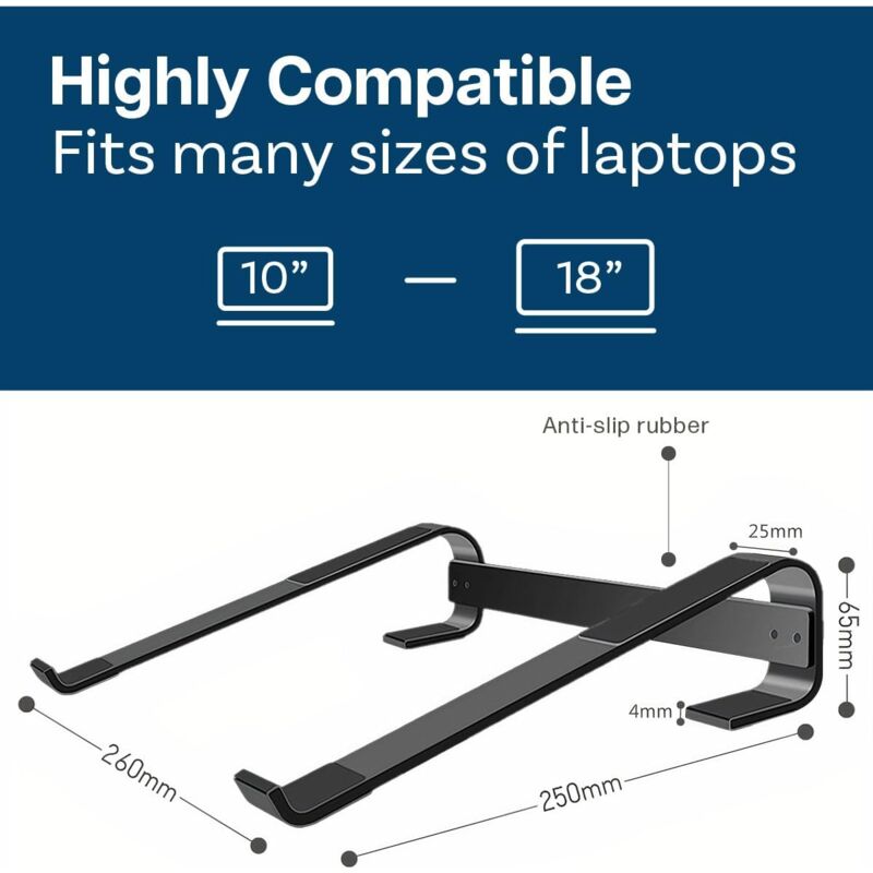 Support Ordinateur Portable MMOBIEL - Aluminium Ventilé Pour PC 10 à 18 Pouces