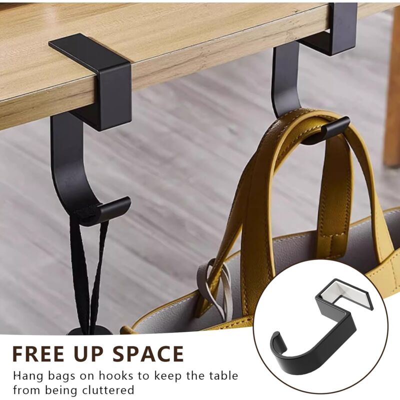 2 Supports De Sac à Main Pliables - Crochet De Table Marbré - Alliage De Zinc - Pour Sac, Parapluie, écouteurs - Cadeau Femme