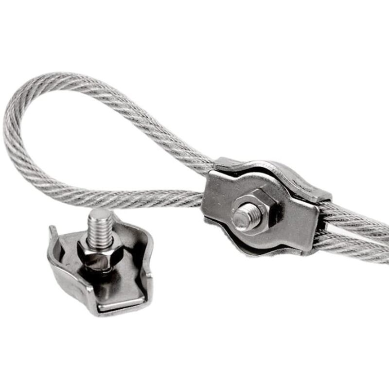 Morsetti Cavo Acciaio Serre-Câble Métallique Acier Inoxydable - Lot De 10 Pinces M3 Simplex Morsetti Per Cavo Acciaio