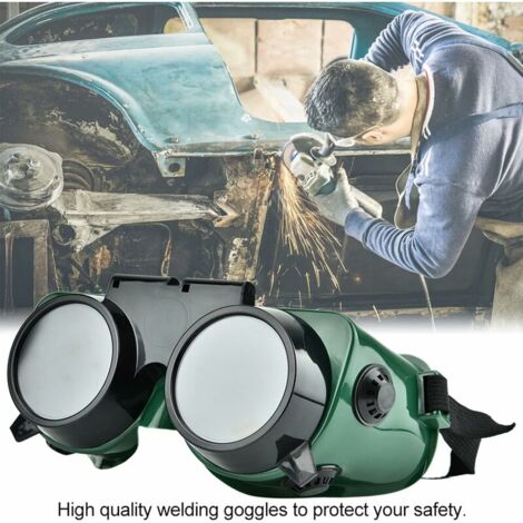Lunettes de Soudure Avant Rabattables, Lunettes de Protection pour Soudeuses avec Objectif 50mm Lunettes de Protection Utilisées pour Soudage Soudage Brûlage Au Chalumeau Découpage