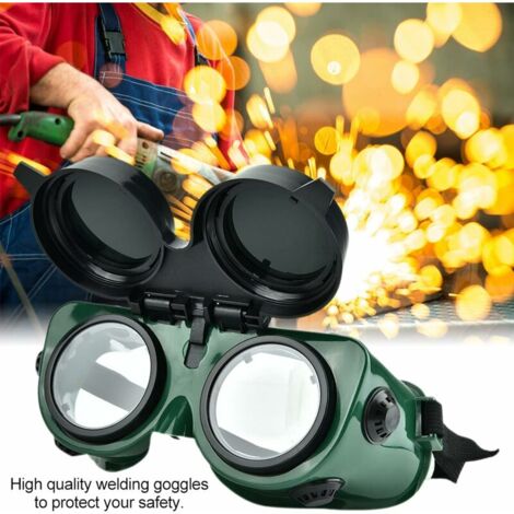 Lunettes de Soudure Avant Rabattables, Lunettes de Protection pour Soudeuses avec Objectif 50mm Lunettes de Protection Utilisées pour Soudage Soudage Brûlage Au Chalumeau Découpage
