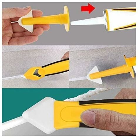 Ensemble d'outils de calfeutrage en silicone 4 pièces Kit de lisseurs de joints  pour finition d'étanchéité en silicone (rouge) 