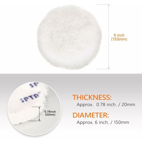 5 Pièces 150mm Bonnets de Polissage + Disque de Polissage Éponge de Polissage en Laine Polissage Tampon de Polissage Pads de Polissage avec M14 Drill Adapter pour Machine à polir