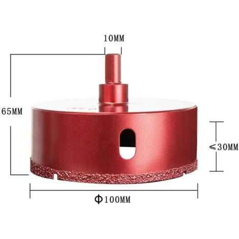 Diamantés Scie Cloche Foret, Coupe-Trou de Performance pour Verre/Tuile/Granit/Marbre (100mm)