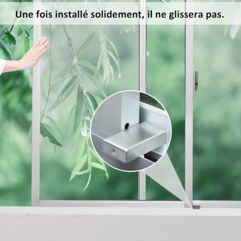 Lot de 2 Verrous de Coulissante pour Serrures de Fenêtre Coulissantes Réglables, Serrure de Fenêtre Coulissante