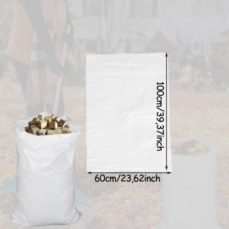 30 Sacs à Gravats WOPPLXY 60x40cm - Sacs Chantier Polypropylène Résistants Pour Déchets, Sable, Terre
