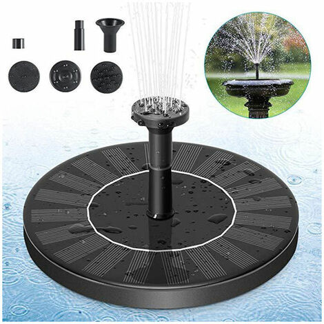 Fontaine Solaire 16cm solaire fontaine d'eau pompe jardin extérieur classique rond flottant eau paysage oiseau bain fontaine