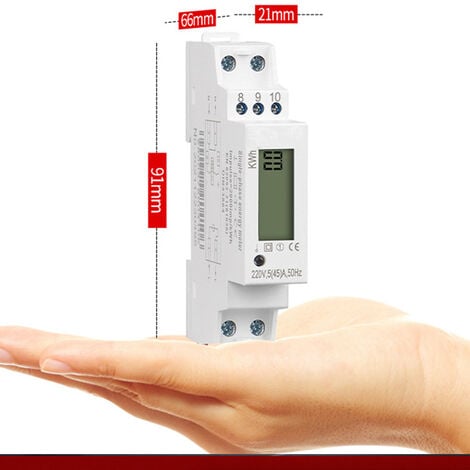 Indicateur de consommation électrique D52-2066 compteur électrique phase  ménage smart watt-heure mètre rail de