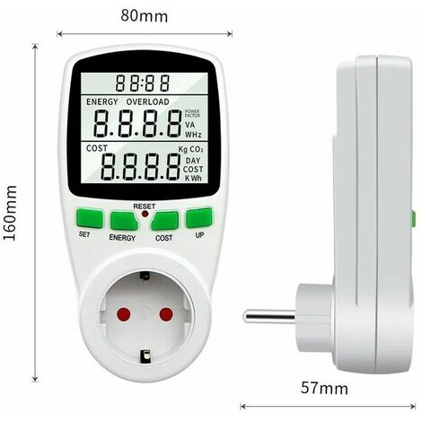 Wattmètre numérique Bluetooth 220V AC, consommation d'électricité, compteur  d'énergie, prise ue/US