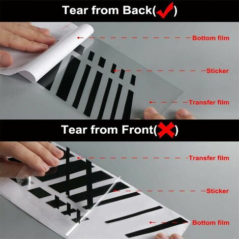 Carbon Fiber -Film Vinyle Autocollant à Longues Rayures Latérales Pour