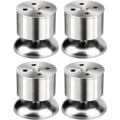 Pieds de meubles Lot de 4 pieds de meubles réglables en acier inoxydable  (50 x 60 mm )