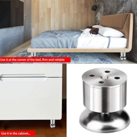 Pieds de meubles Lot de 4 pieds de meubles réglables en acier inoxydable  (50 x 60 mm )