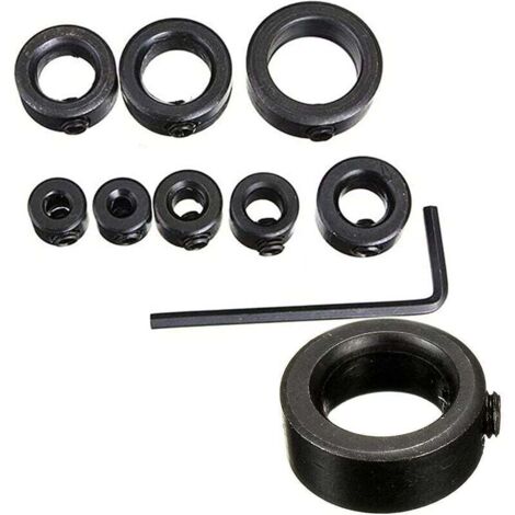 8 Pièces Butée De Profondeur De Foret, Ensemble Positionneur D'Anneau Réglable En Acier Inoxydable Colliers