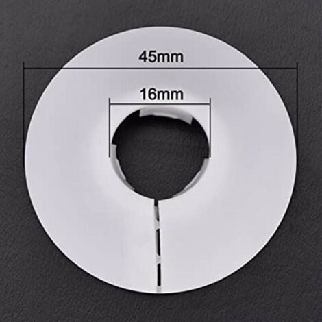 12 Pcs Cache Tuyau, Cache Tuyau Plomberie Collier Radiateur, Manchon Radiateur pour Tuyau Rosace Ronde Blanche Diamètre de 15 mm (Blanc)
