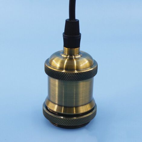 Douille suspension Suspension ampoule - fil Électrique pour suspension - Ampoule prise electrique - Suspension à douille dorée - Style vintage-Macaron