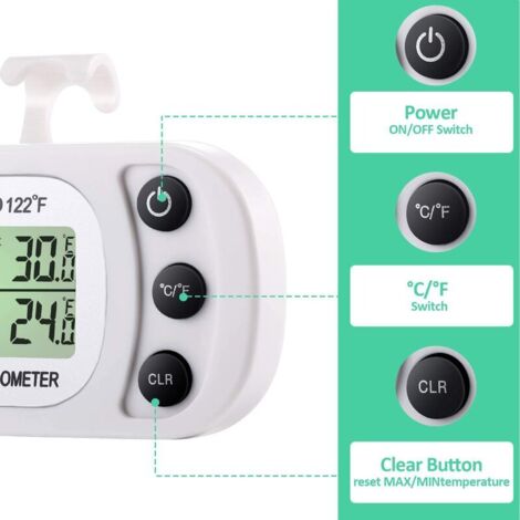 Thermomètre Numérique Pitasha Pour Frigo/Congélo - Sonde Max/Min Avec Écran LCD