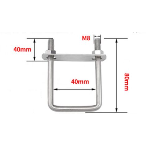 Carré U-Boulons 1-5-8(40mm) Interne Largeur Carbone Acier M8 avec