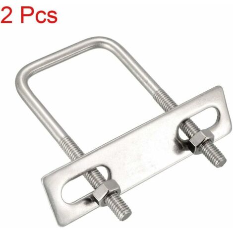 Carré U-Boulons 1-5/8" 40mm  Interne Largeur 304 Inoxydable Acier M8 Avec Ecrou Cadre Sangles 2pcs 97976503