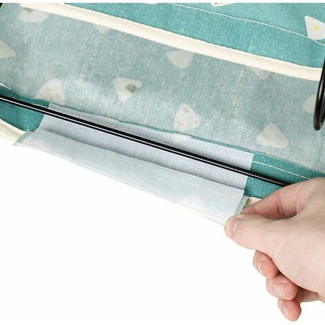 2 Paniers De Rangement De Chevet - Organisateur Lit Superposé - Poches Multiples - Coton Renforcé - 31x11x20cm - Vert Et Blanc