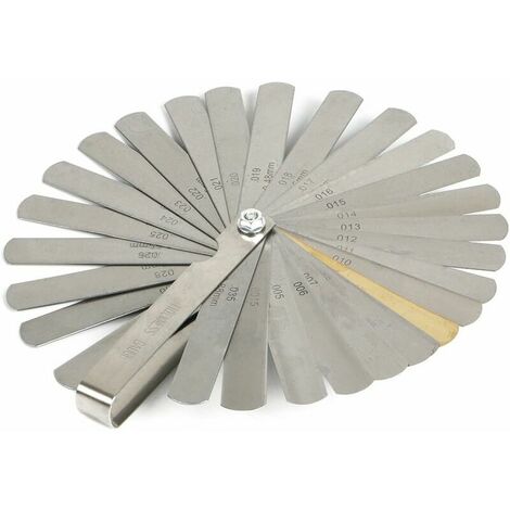 Jauge D'épaisseur 32 Lames - Cales De 0.02 à 1 Mm / 0.0008 à 0.040 Pouces, Pour Réglage Moteur - 9