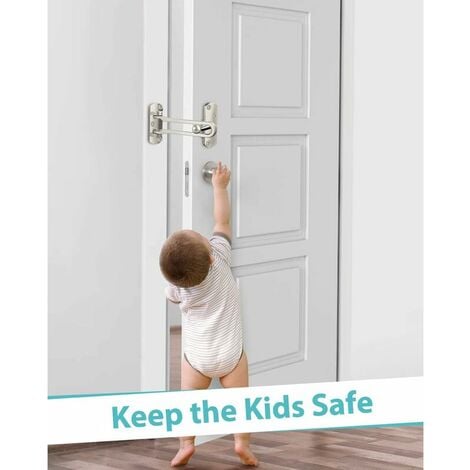 Verrouillage de porte pour la sécurité de la maison - Barre oscillante de protection de porte pour l'avant et l'intérieur de la porte, sécurité enfant, arrêt de porte pour enfants, maison, hôtel, appa