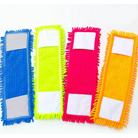 Lot de 4 serpillères de nettoyage en microfibre, extensibles, en microfibre, pour sol plat, lavables，GU.B/bon,