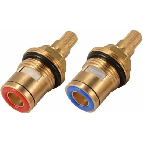 Tete A Disques Ceramique, Paire de cartouches céramique universelles de rechange pour robinet, 1/2" Quart de tour 20 crans x 50mm,une paire