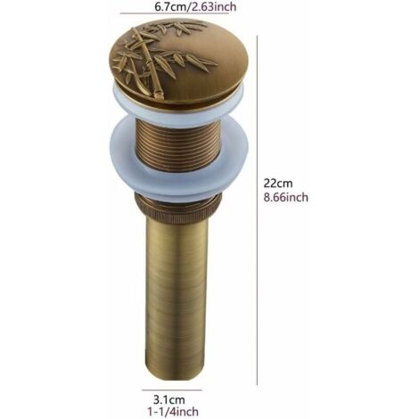 Bonde De Lavabo à Bouton Poussoir Click-clac – Chromé, Diamètre 66 Mm, Filetage M8, Pour évier Salle De Bain Ou Cuisine - 8