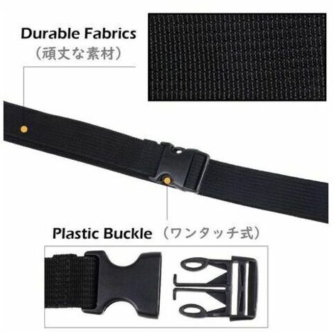 sourcing map 2pcs Boucle Attache Sangle Sac à dos en plastique sangle Boucle à déclenchement rapide côté largeur 45 mm Noir