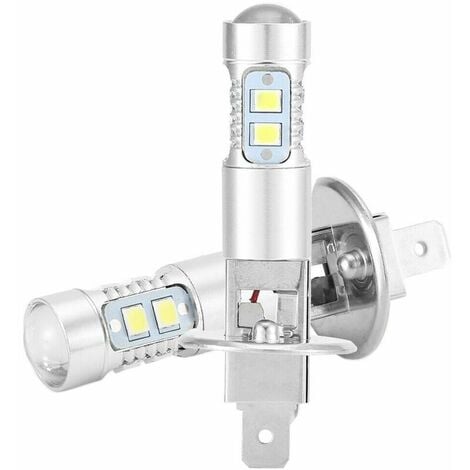Ampoules de phare 2 pièces, Kit d'ampoule de phare LED H1 6500K Super blanc  50W