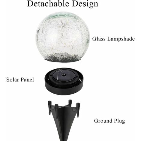 Lampe solaire d'extérieur, lampe solaire de jardin 2 pièces, lampe solaire d'extérieur étanche IP65 pour paysage, trottoir, pelouse, escalier, terrasse (12 cm de diamètre)