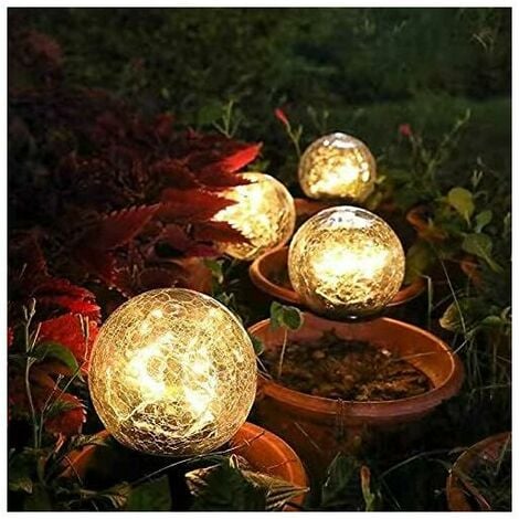 Lampe solaire d'extérieur, lampe solaire de jardin 2 pièces, lampe solaire d'extérieur étanche IP65 pour paysage, trottoir, pelouse, escalier, terrasse (12 cm de diamètre)