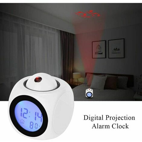 Horloge Digitale de Projection Silencieux LED Reveille-Matin 12