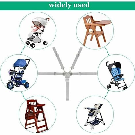 Chaise haute Sangle de siège Baby Safety 5 points Harnais Ceinture de sécurité  pour poussette poussette
