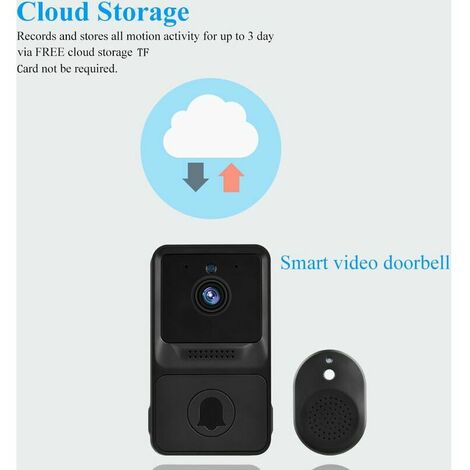 Sonnette vidéo sans fil de sécurité visuelle haute résolution 1080P avec vision nocturne infrarouge surveillance audio bidirectionnelle en temps réel
