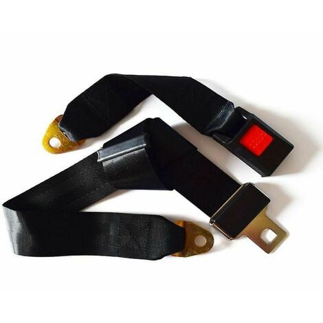 Lot de 2 ceintures de sécurité universelles réglables 2 points de harnais de sécurités réglables ceinture de sécurité simple double -,