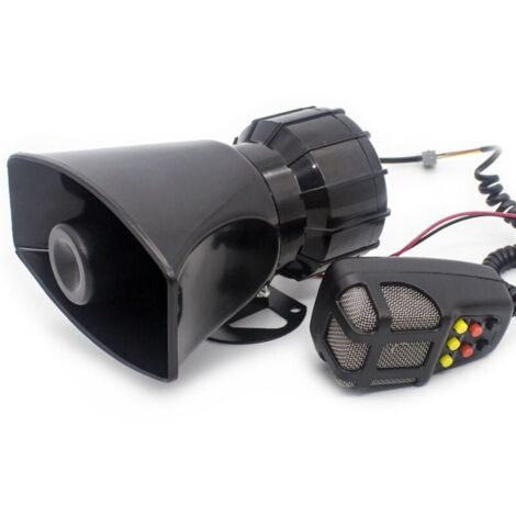 Jeffergarden 12V klaxon fort sirène 7 sons klaxon avec micro système de  haut-parleurs PA pour