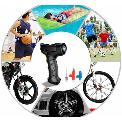 Acheter Pompe gonflable sans fil 120W compresseur d'air rechargeable pompe  à air portable gonfleur de pneu automatique de voiture numérique pour  balles de vélo de voiture