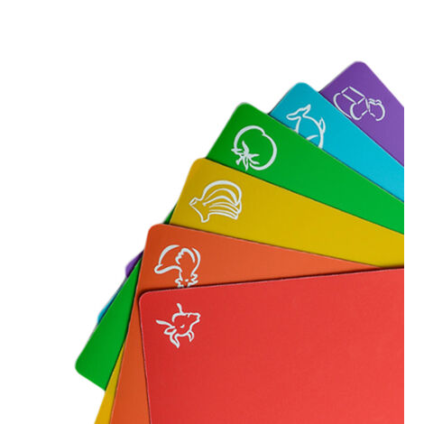 Set 4 Planches à Découper Plastiques Code Couleur - Grandes, Antidérapantes Et Sans BPA Pour Cuisine Sûre
