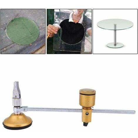Coupe-verre circulaire, coupe-verre circulaire robuste avec ventouse, 60cm type boussole coupe circulaire pour carreaux de céramique en verre, qualité industrielle