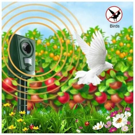 2023 2X Répulsif Chat Jardin à Ultrasons, Répulsif Chats avec Piquet au Sol Prévenir Les Chiens et Les Chats, Les Oiseaux, pour Jardins, Champs, Pépinières, Etanche
